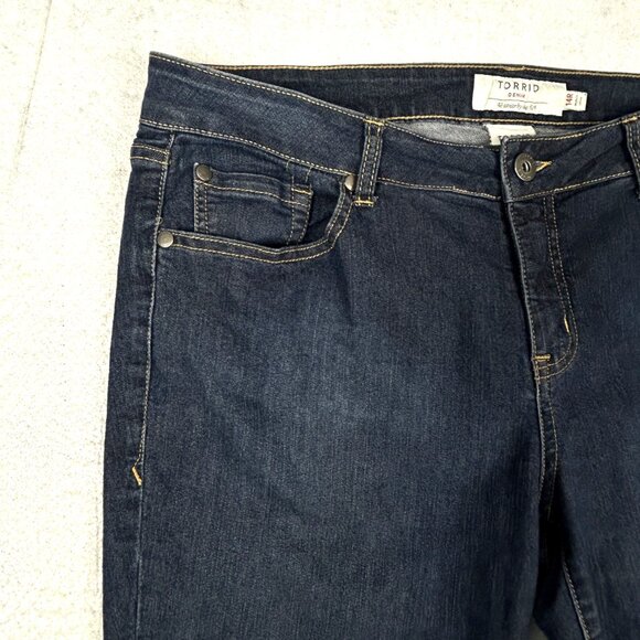 Torrid Jeans Womens 14 Regular Curvy Super Stretch Skinny High‎ Rise Blue Casual - Picture 6 of 16